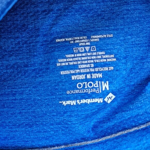 Members Mark Performance Men Polo T Shirt Short Sleeve Casual Shirt Size M NWT - Picture 6 of 7